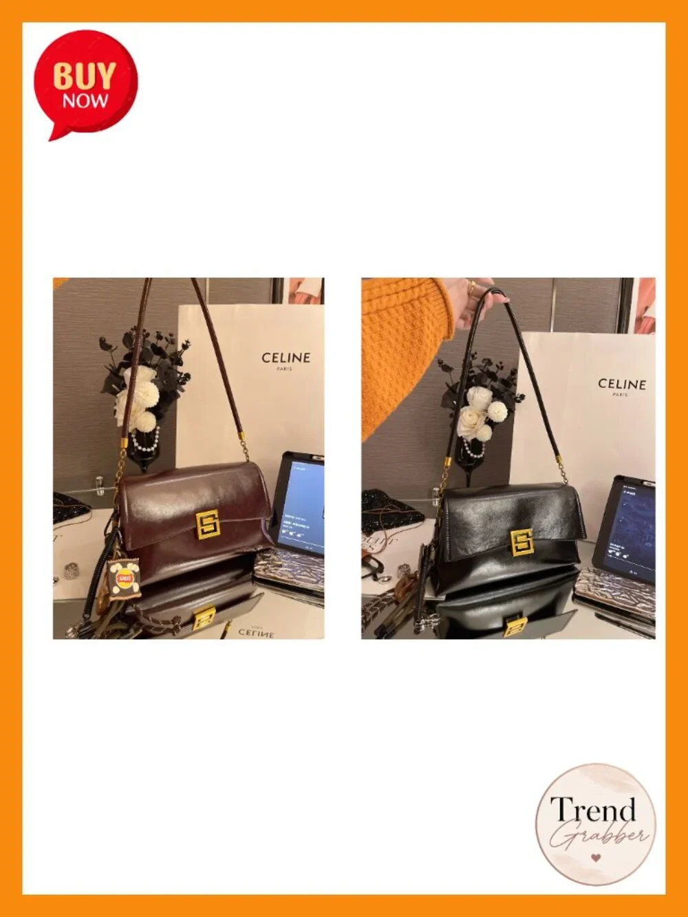 PU Leather Shoulder Bag Tassel Decoration Crossbody Handbag Detachable Strap